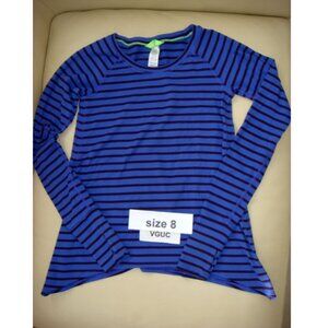 Ivivva Girl by Lululemon 🍋Practice Ready Long Sleeve Top purple stripes size 8
